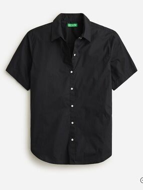 J. Crew Cotton poplin short-sleeve button-up shirt black medium